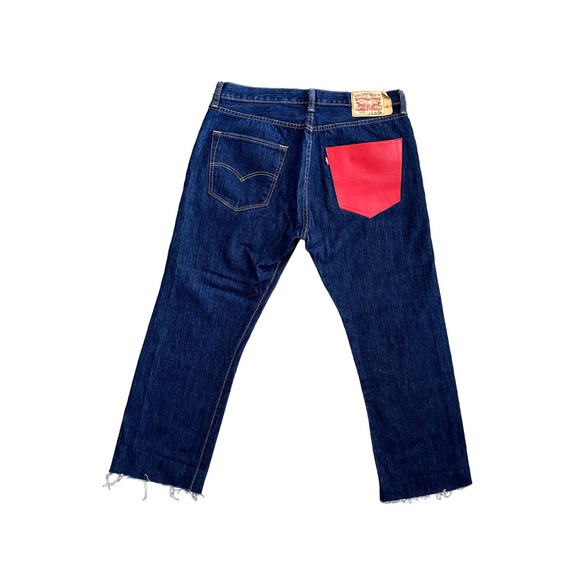 Levis 501 Red Patent Leather Pocket Jeans 36x26 NWOT